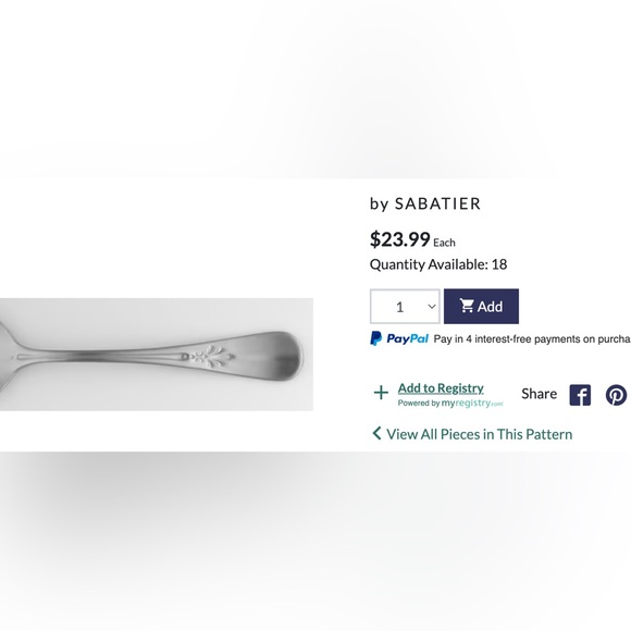 Vintage (VTG) set of 3 Sabatier china buffet serving utensils - Picture 13 of 13